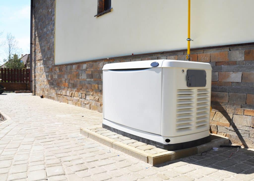 Residential house natural gas backup generator.